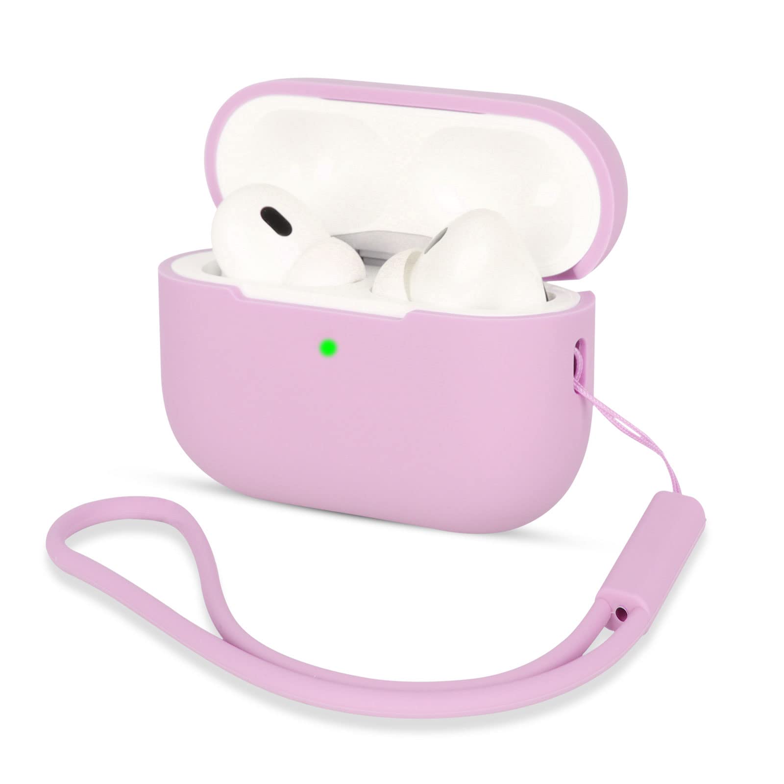 AOTUAO Funda para Airpods Pro 2 Case Cover, Fundas Protectora de Silicona Compatible con AirPods Pro 2 2022 con Silicona Lanyard, Funda Portátil a Prueba de Golpes, LED Frontal Visible, Negro — view 15