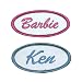 Set of 2 Barbie and Ken Name Tags Embroidered Iron On Uniform Applique Patch