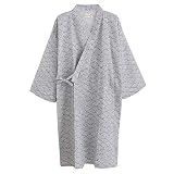 IBLUELOVER Bademantel Damen Japanischer Kimono Morgenmantel Pyjamas Saunamantel Nachtwäsche Schlafanzug Robe Negligee Nachthemd V-Ausschnitt Lingerie Locker Sleepwear Bikini-Cover-up mit Tasche