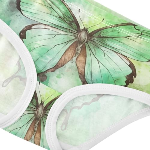 Painting Green Butterfly Wings Toddler Underwear Custom 2t Cotton Panties for Girl Artistic Kids Undies Briefs4