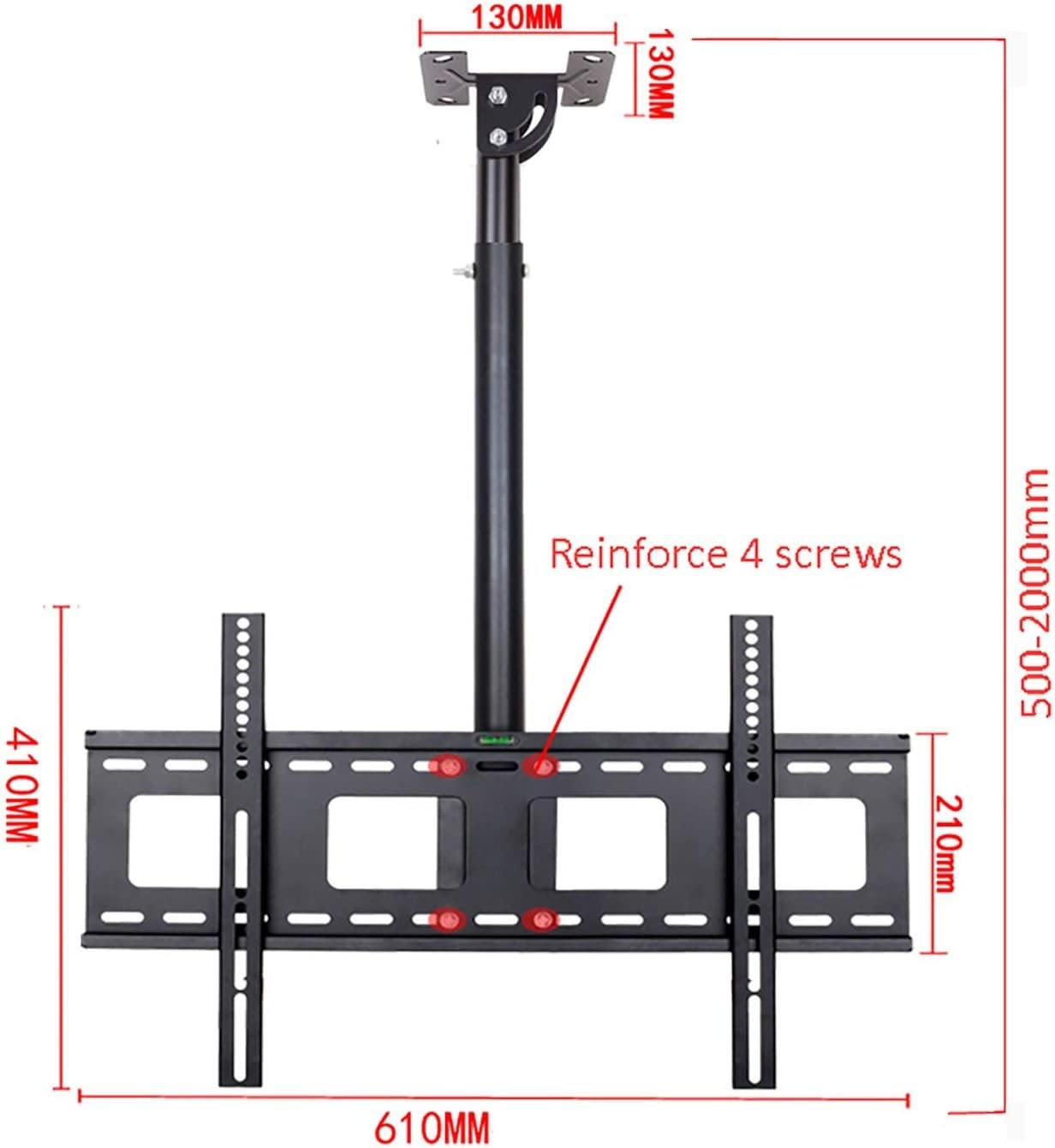 Supporto universale da soffitto con braccio articolato per schermi piatti e curvi, soluzione salvaspazio per casa e ufficio