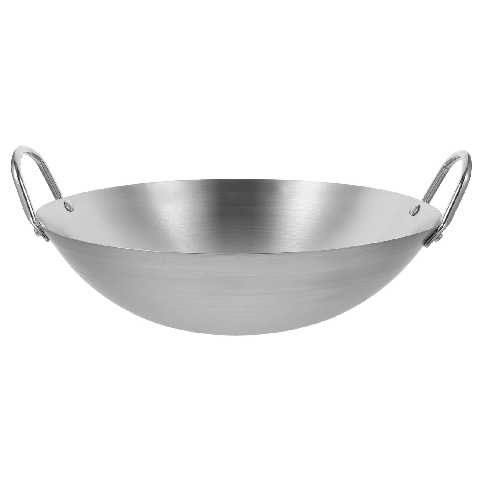 Poêle wok robuste acier inoxydable SOLUSTRE grosse sauteuse gaz
