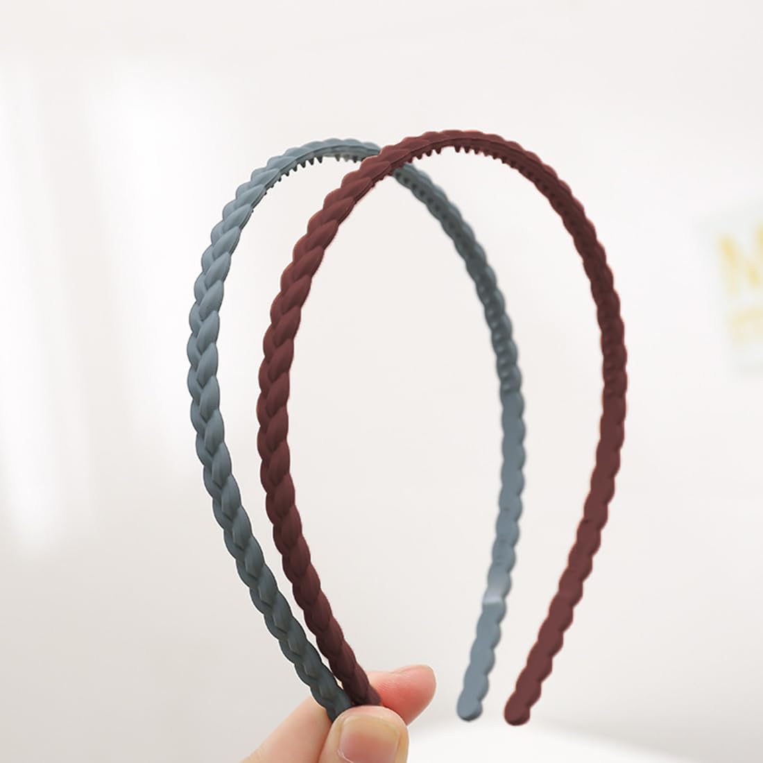 12 Cerchietti Sottili Per Donna In Plastica Satinata 0,5cm - Multicolore (Blu, Nero, Rosa, Verde, Rosso) - Elastici Fai Da Te - 6