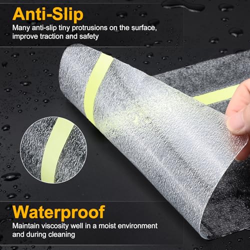 Image of Qingluan Anti Slip Tape Heavy Duty Grip Tape Non Slip Stair Treads Waterproof High Traction Safety Tape for Indoor Outdoor Stairs Steps Floors(Transparent Glow in The Dark Green, 6 Inch x 32.8ft)