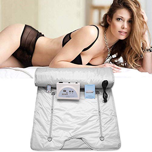 Drohneks Sauna Blanket,220V 2 Zone Digital Far-Infrared (FIR) Heat Therapy Blanket for Body Shape Slimming Fitness(Hand Zipper)