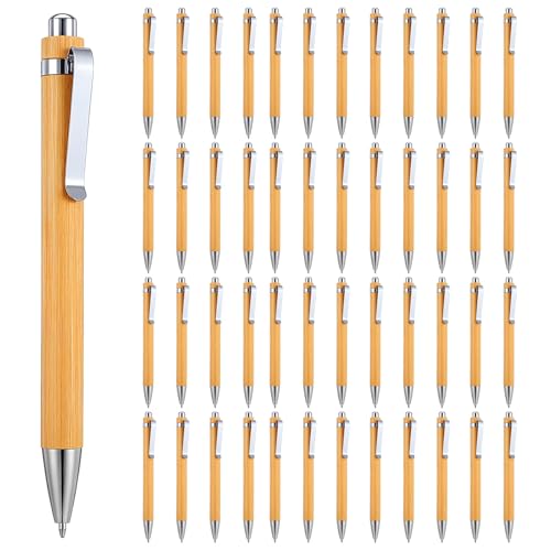 10 Best Bamboo Pens That Every Eco-Friendly Writer Needs 2 50 Pcs Bamboo Engraving Retractable Ballpoint Pens