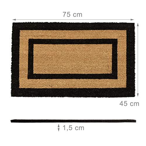 Relaxdays Long Coir Doormat with Anti-Slip PVC Underside for Balcony Hallway Veranda Patio Welcome Mat Size: 75 x 45 x 1.5 cm - Image 3