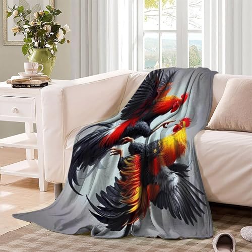 Plaid coq impression 3D en microfibre douce 127x152 cm pour canapé - 4
