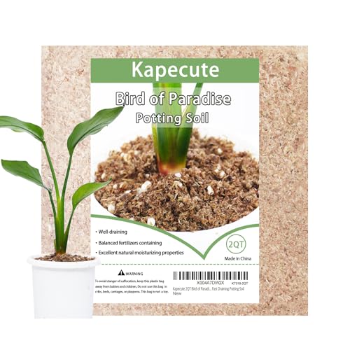 Kapecute 2QT Bird of Paradise Potting Soil, Professionally Formulated Natural Weakly Acidic, High Humidity, Fast Draining Potting Soil