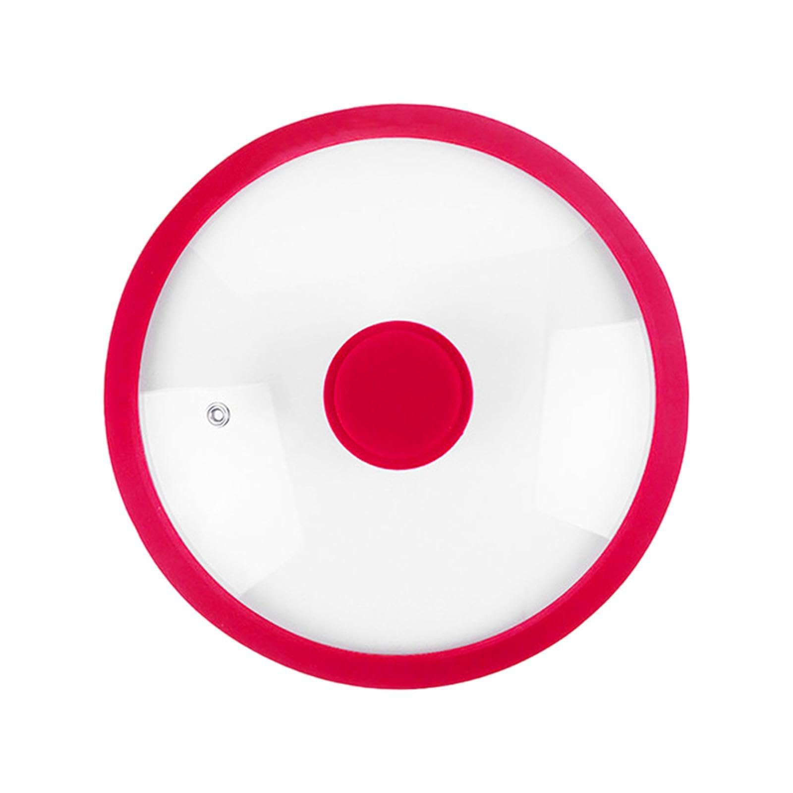Yixannx Red Anti Scalding Silicone Lid Designed To Hand While Cooking Allows Easy One-Handed Lifting Ensuring Safe Cooking Universal Lid For Pan Universal For, 33Cm