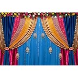 dnldliq 10x8ft Indian Traditional Backdrop Boho India Curtains Marigold Pooja Traditional Festival Diwali Photo Background Hindu Wedding Marriage Bridal Shower Holi Decor Banners Photo Booth Props