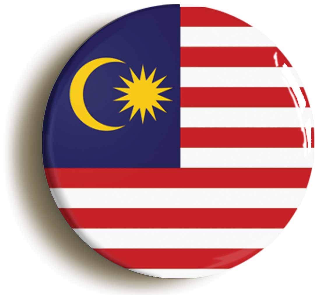 Malaysia National Flag Fridge Magnet (Circular 2inch / 50mm Diameter)