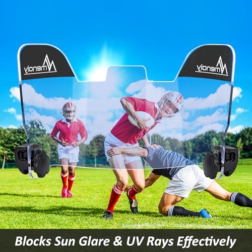 MENOLY Football Visor, Youth Football Helmet Visor, Scratch Resistant, UV Block, Facial Protection Visor for Football Helmet