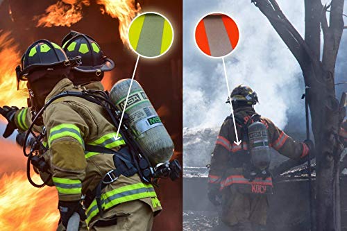 2 In x 32 Ft Reflective Fire Retardant Sew Tape High Visibility Firefighter Fluorescent (Yellow)