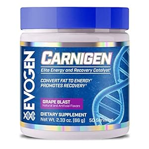 Evogen Carnigen Grape | Carnitine Fat Burning Powder, Carnitine Tartrate, Acetyl-l-carnitine, Carnitine Orotate, Carnitine Fumarate, Bioperine, 50 Servings