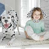 Fennoral 4tlg Hund Kinder Kostüm Gefleckter Hundeohren Stirnband mit Fliege Schwanz Mädchen Tüllrock Tierkostüm für Halloween Karneval Fasching Party Cosplay