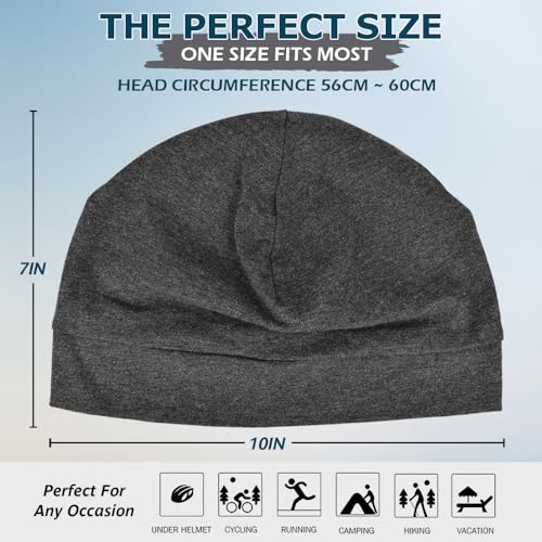 EINSKEY Fahrradmütze Unter Helm, Leichte Dünne Baumwollmütze für Herren und Damen, Perfekt als Schlafmütze, Laufmütze, Skull Cap oder Chemo Kopfbedeckung - 2er Pack