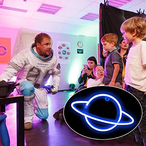 Protecu Planet Neon Sign, Usb/Battery Operated Led Night Light Neon Signs For Wall Decor, Decorative Neon Lights Wall Signs For Bedroom, Birthday, Party, Christmas, New Year Home Decorations (Blue) #TOP4