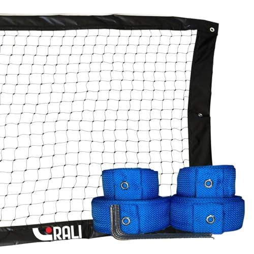 Kit Rede Preta Beach tennis + marcação de quadra 8x16 Azul c/ 3M e jogo simples