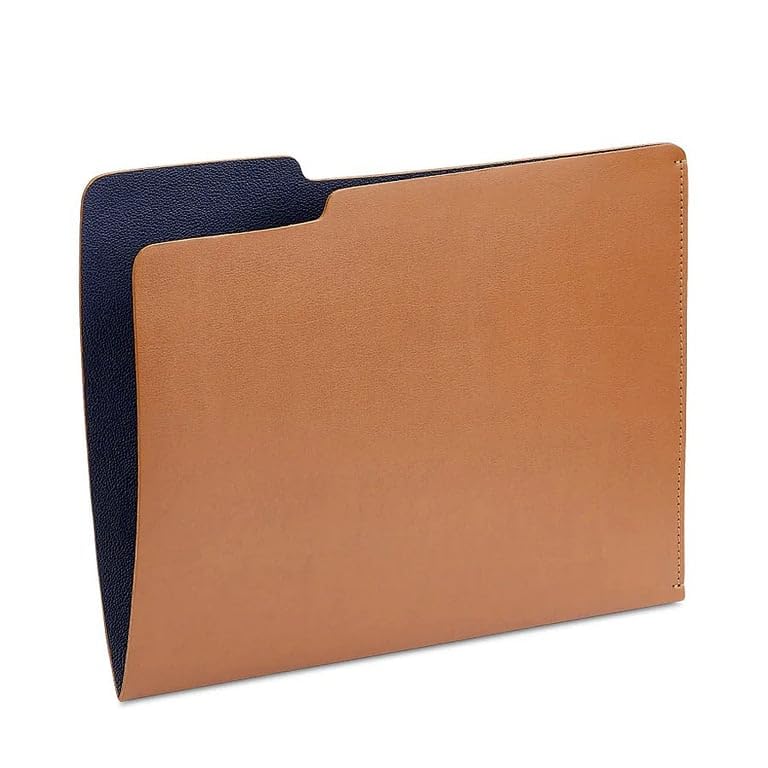 Graphic Image Tan Leather File Folder by Quality Leather - Made in USA