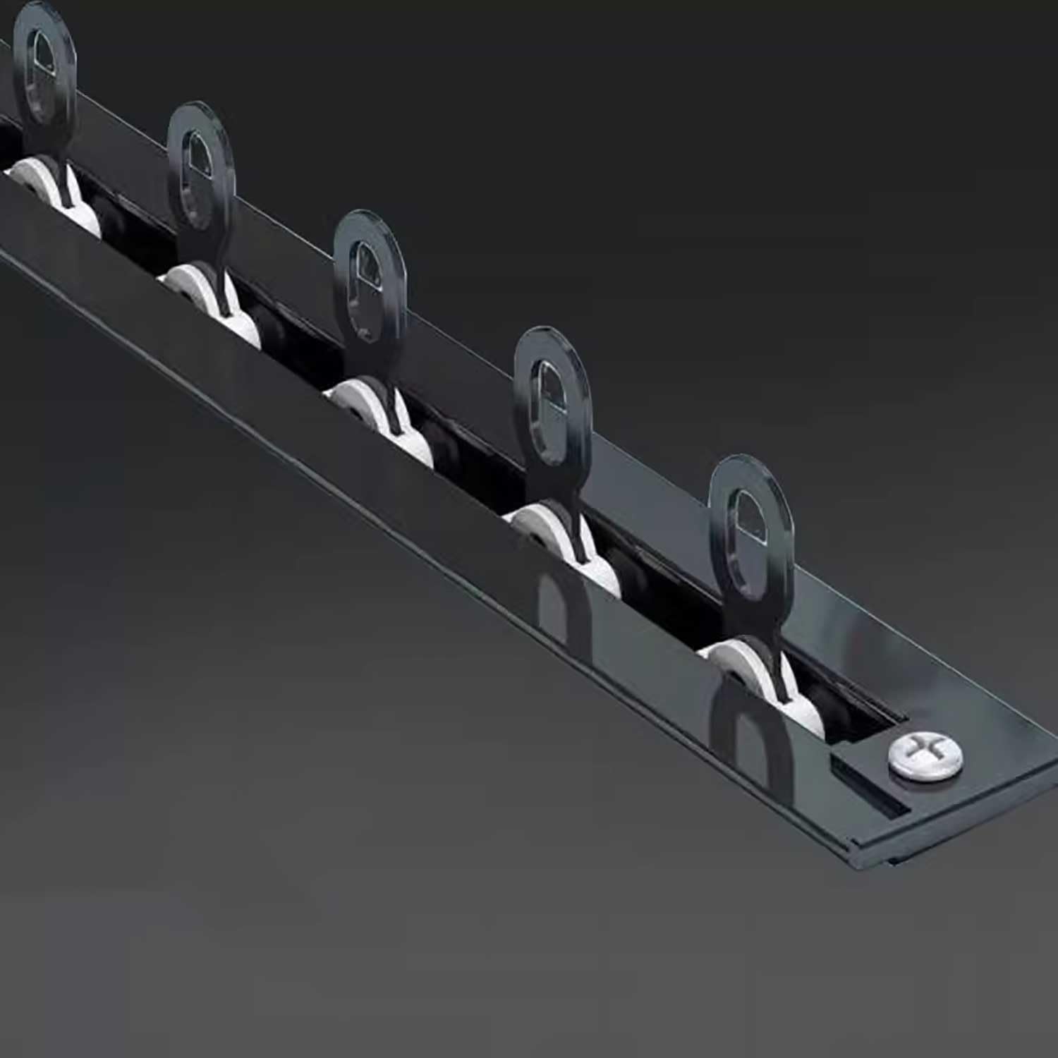 Tringle à rideau de plafond avec rail coulissant intégré - Support de plafond encastré caché - Tringle à rideau de séparation de pièce pour salon, chambre à coucher, douche au plafond - Noir - 1,5 m