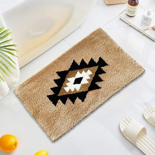 DEXDE Boho Bathroom Rug Runner 20x72 Long Bath Mat for