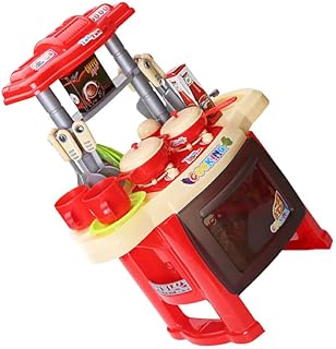 مجموعة لعب بتصميم أدوات مطبخ لطيفة للأطفال، نموذج محاكاة ألعاب طبخ ملونة، ألعاب تعليمية للبنات والرضع، أحمر من ليروليوب