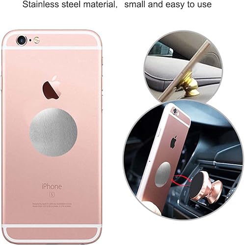 Miniatura 3 de Placa de metal universal con adhesivo para soportes magnéticos de teléfono de automóvil, pared, imanes. Hojas de hierro de disco redondo, plata