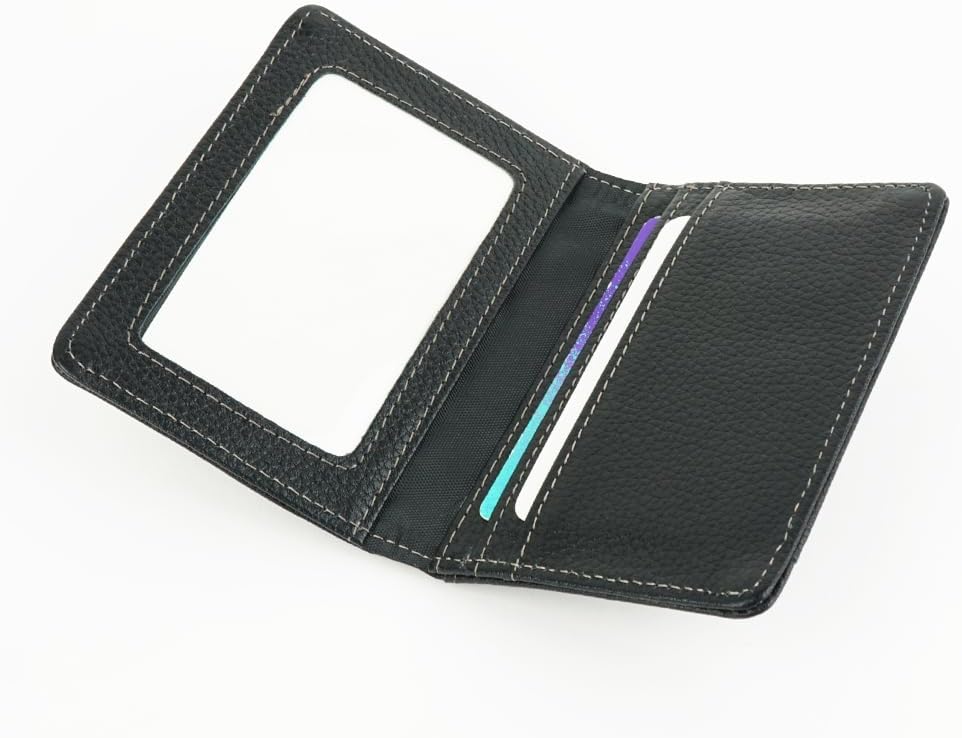 e-mono Genuine Leather Men's Pass Case, Commuter Pass Case, Tri-Fold, IC Cards, 2 Cards, 3 Cards, ID Card, Braun, W11.0cm×H8.0cm×D1.0cm