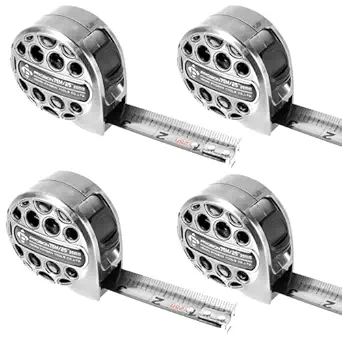 4PCS/Pack Retractable Tape Measure 25 Foot/7.5M Stainless Steel Measuring Tape Double Sided Blade Scale Measurement Steel Power Tape Blade (4)