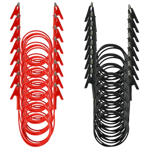Image of 16 Pcs Alligator Clips 3.3 Ft, Jumper Wires Alligator Clips Electrical Set Dual Ended Crocodile Alligator Clips, Test Flexible Cable for Electrical Testing