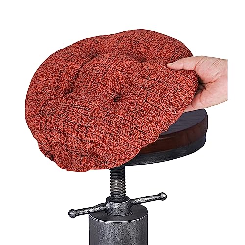 SINOSSO Modern Bar Stool Cushion Dia.12, Fashion Interweaving Design Anti-Skid Silicone Round Stool Seat Cushion Cover Padded (Red, S,1)
