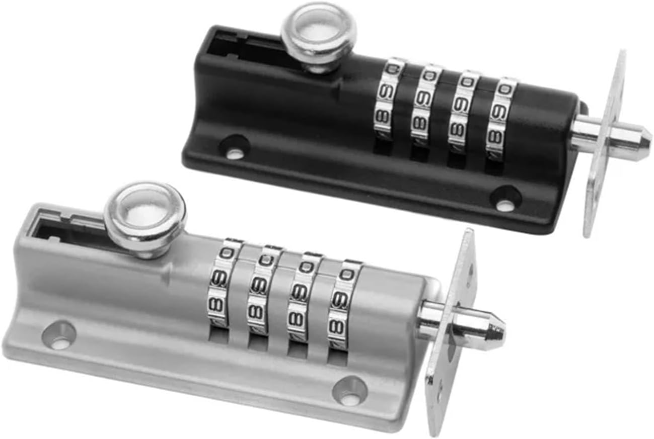 Password Lock Balcony Drawer Latch Door Mortise Padlock Handle Door Bolt Furniture Deadbolt Cabinet Wardrobe Lock 1Pcs(Silvery Color)