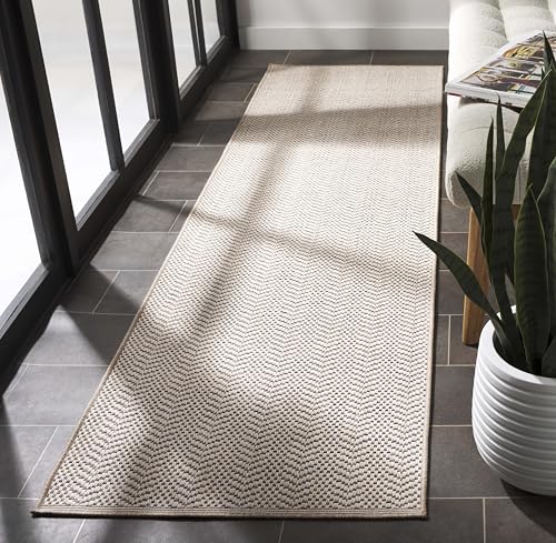 Safavieh tapete lavable para exterior 2'2" x 8' beige miniatura 3