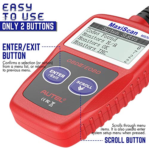 Autel MS309 Universal OBD2 Scanner Engine Fault Reader, Read Clear Codes, View Freeze Frame Data, I/M Readiness Smog Check CAN Diagnostic Scan Tool