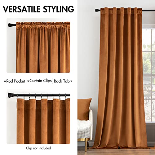 Image of MIULEE Velvet Curtains 52x84 inches 2 Panels Gold Brown Blackout Curtains | Luxury, Bedroom Living Room, Thermal Insulated, Super Soft Window Drapes, Rod Pocket & Back Tab