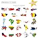 Chinco 100 Pcs World Country Flag Stickers Vinyl Map Waterproof Small Travel Around The World Stickers Decals Bulk for Luggage Laptop Suitcase