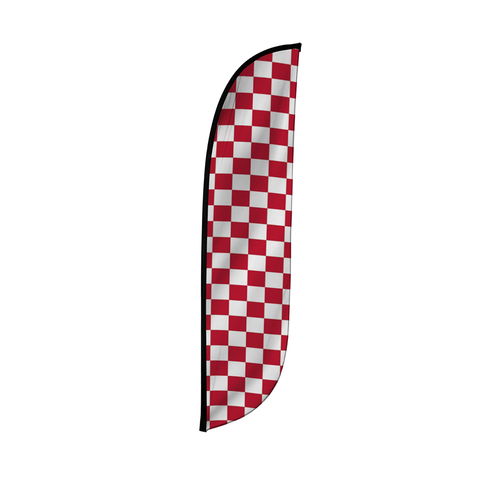 lookourway kariert weiß & rot Feder Flagge, 12-feet