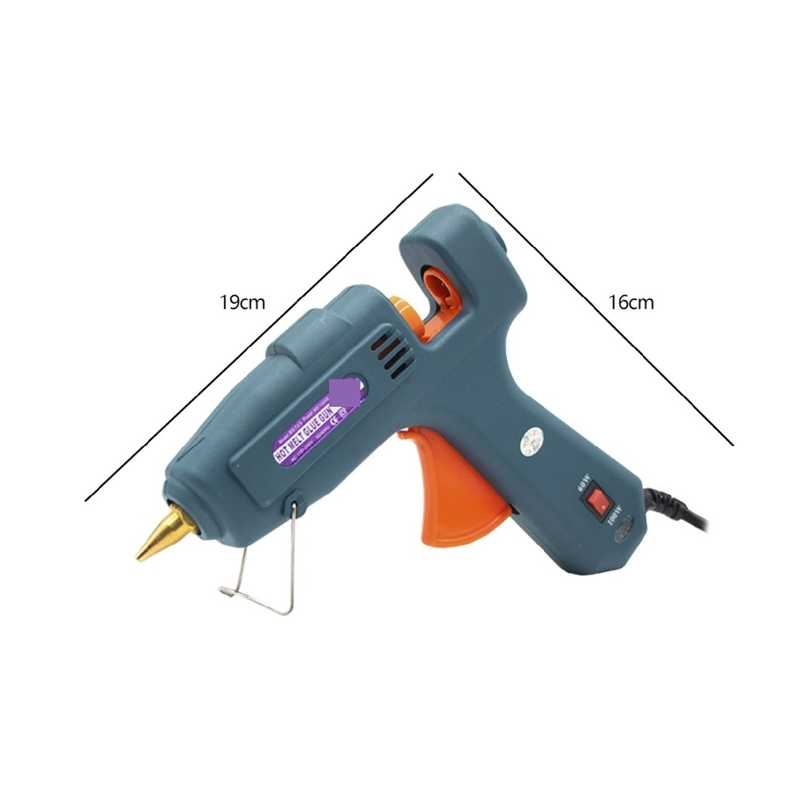 Pistola for colla a caldo, pistola for colla a doppia potenza da 60 W/100 W, strumento di riparazione artigianale for regali fai da te con colla stick da 11 mm artisti fai da te, arte(Nozzle 2.0x50mm)
