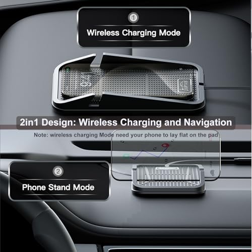 Image of Wireless car Charger Charging pad,POLMXS No-Slip Wireless Phone Charger for car Cell Phone Cordless Charging mat Compatible with iPhone 16 /15 /14 /13 /12 Galaxy S23 S22 S21 Note10(C17)