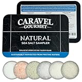 Natural Sea Salt Sampler Set, Pure Finishing Salt with a Rich Taste, Gourmet Cooking Gift and Salt Variety Pack from Around The World, 0.5 oz x Bundle of 6 Imported Salts - Caravel Gourmet Salt