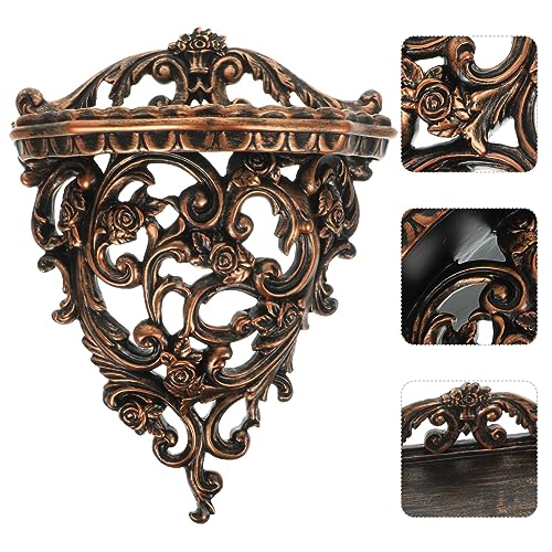 Ciieeo 1WJXT17M26G448J7RJANG Wall Hanging Living Room Decorations Pot Stand Shelves Gold Wall Shelves Mount Sundries Holder Style Wall Holder Shelf Retro Storage Holder Antique Resin Household Hanging Board thumb #2