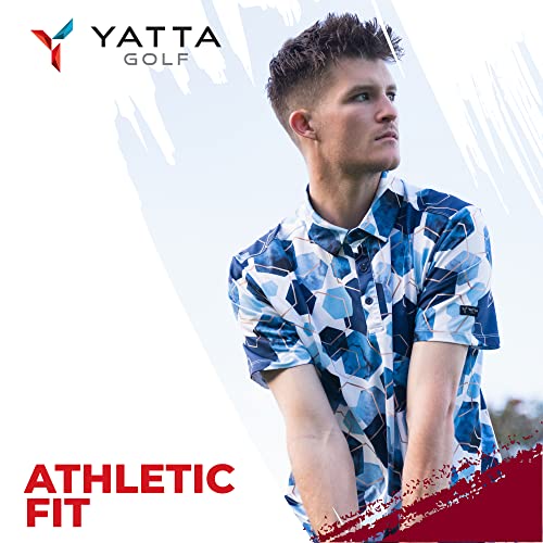 Yatta Golf Men's Polo Shirt - Short Sleeve, Dry Fit, Sports & Casual Wear, Deep Sea, L #TOP6