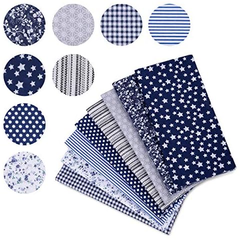 Naler 8pcs Cotton Patchwork Fabric Squares Cover