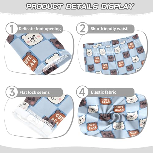 senya Girls Printed Leggings Yoga Pants Bear Checked Pattern for Kids in 4t to 10 Years, 4T3
