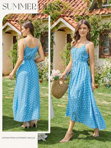 Image of BROVAVE Women's 2026 Summer Casual Boho Sundress Spaghetti Strap Midi Dress