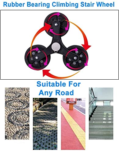 WEDF Klappbarer Einkaufswagen, Treppensteiger, Einkaufstrolley, Treppensteiger, Einkaufswagen mit 6 Rädern, abnehmbarer… – Bild 7