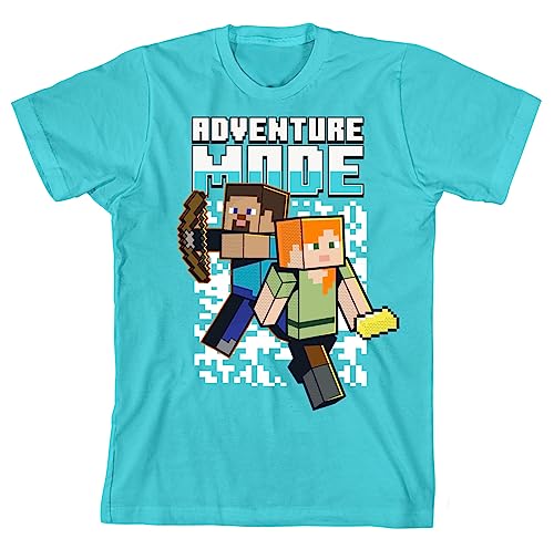 Minecraft Steve And Alex Boy’s Tee And Shorts Set-Small Blue #TOP1