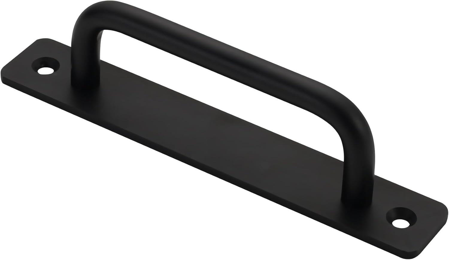 Alzassbg 6 Pack Matt Black Cabinet Pulls, 5 Inch(128mm) Hole Centers Cabinet Handles with Base Plate Kitchen Hardware for Cabinets and Drawers AL3048MB
