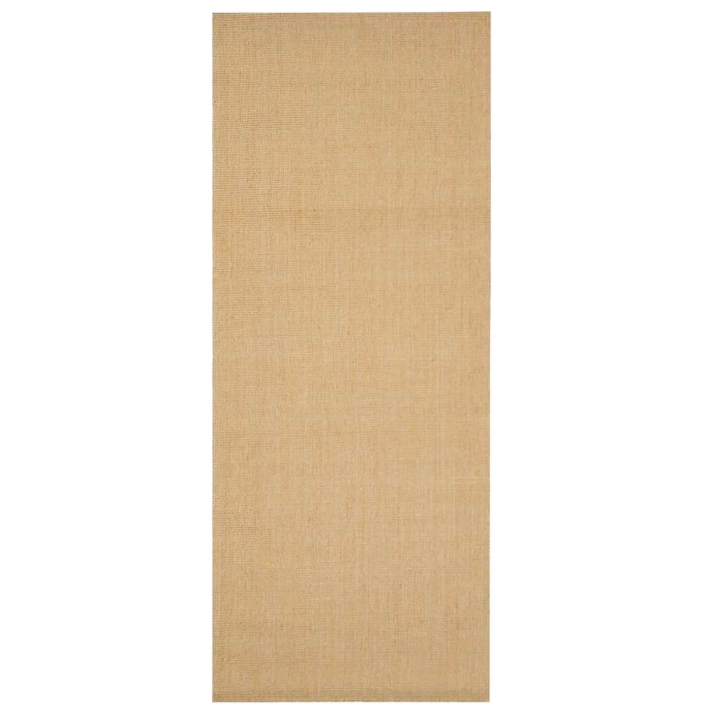 Tapis Sisal Naturel 80x200 cm, Tapis de Passage Antidérapant pour Couloir et Entrée, Carpette Durable en Fibres Naturelles de Sisal pour Usage Intérieur, Couleur Naturelle